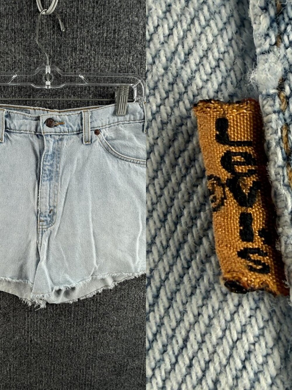 VTG Levis Orange Tab Blue Denim Jort Shorts Womens 34 All Cotton Adult ACTL 32x2
